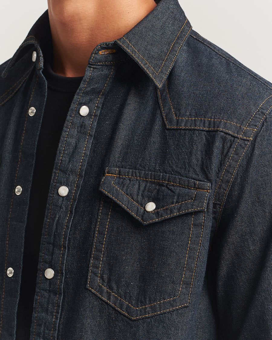 Mies | Kauluspaidat | Filippa K | Western Denim Shirt Rinsed Blue Wash
