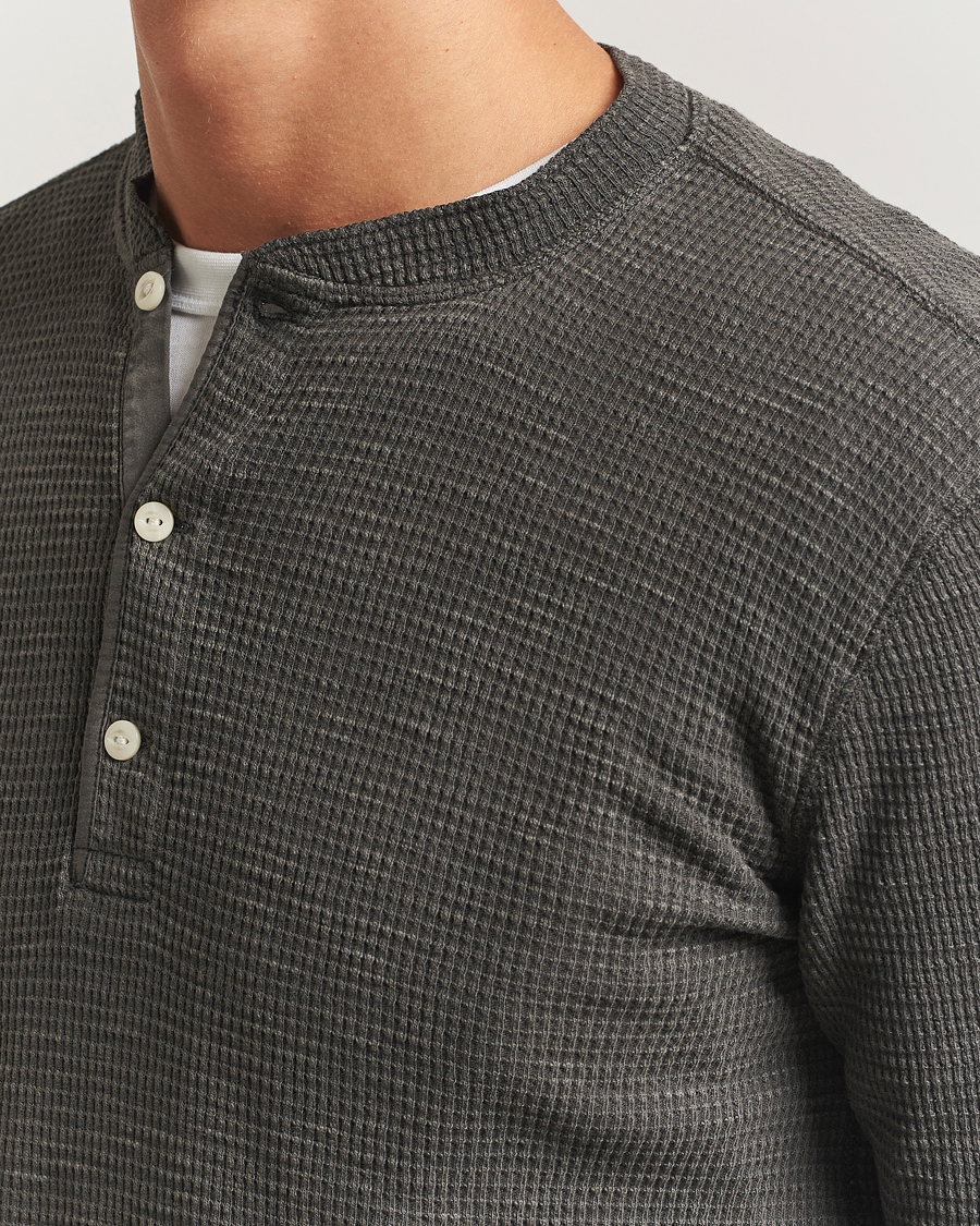 Mies | T-paidat | RRL | Long Sleeve Henley Faded Black