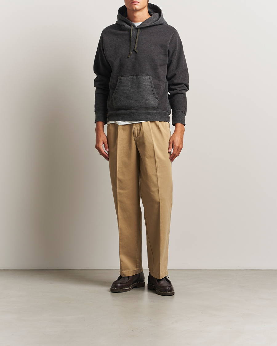 Mies | Puserot | RRL | Two Tone Hooded Sweatshirt Charcoal