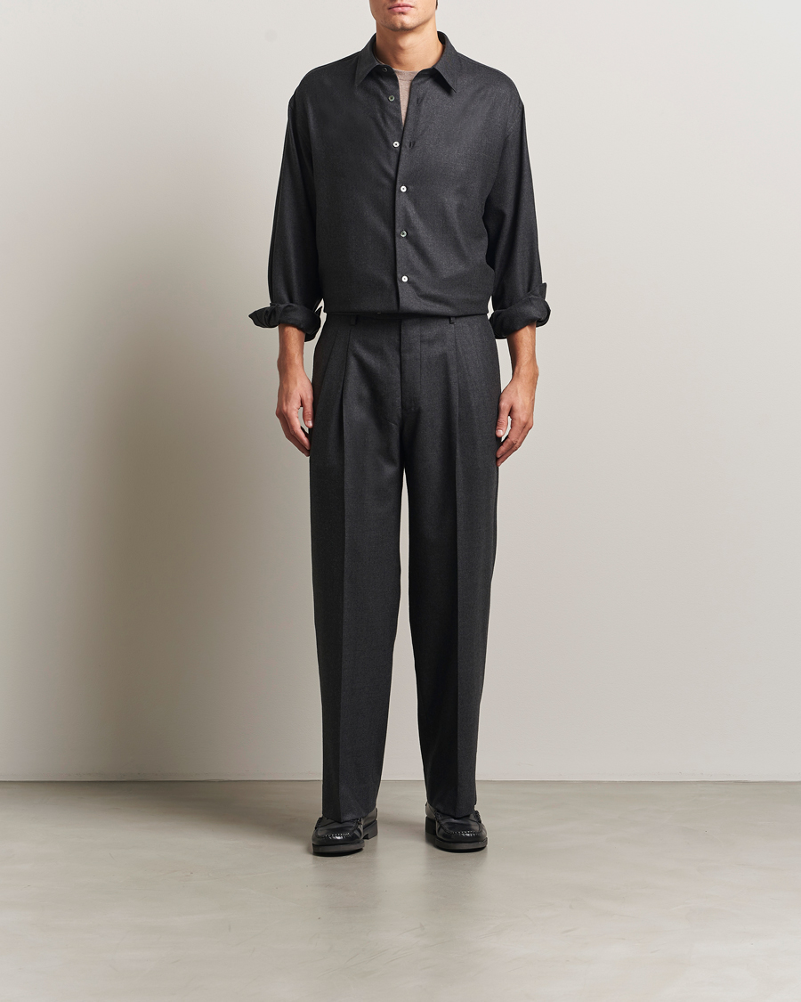 Mies | Kauluspaidat | Auralee | Superligt Flannel Shirt Charcoal