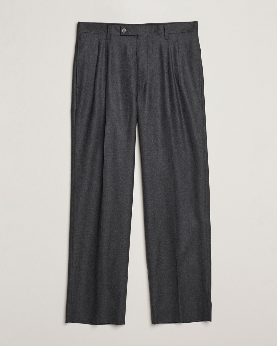 Mies | Housut | Auralee | Superlight Flannel Slacks Charcoal