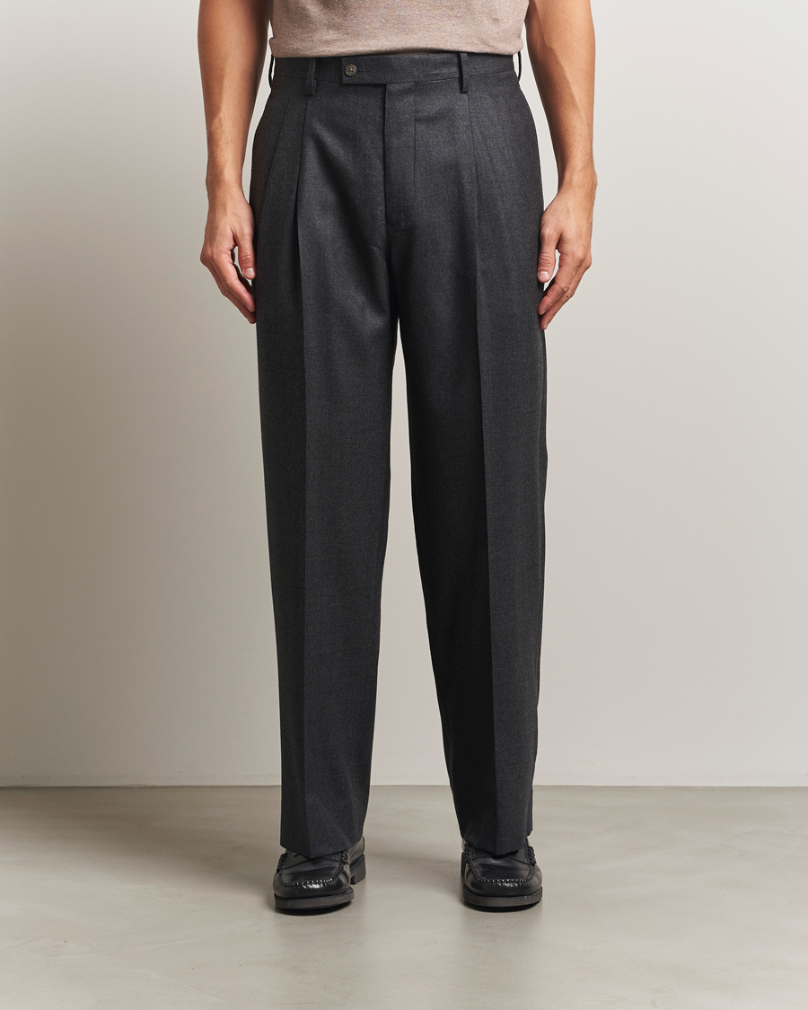 Mies | Housut | Auralee | Superlight Flannel Slacks Charcoal