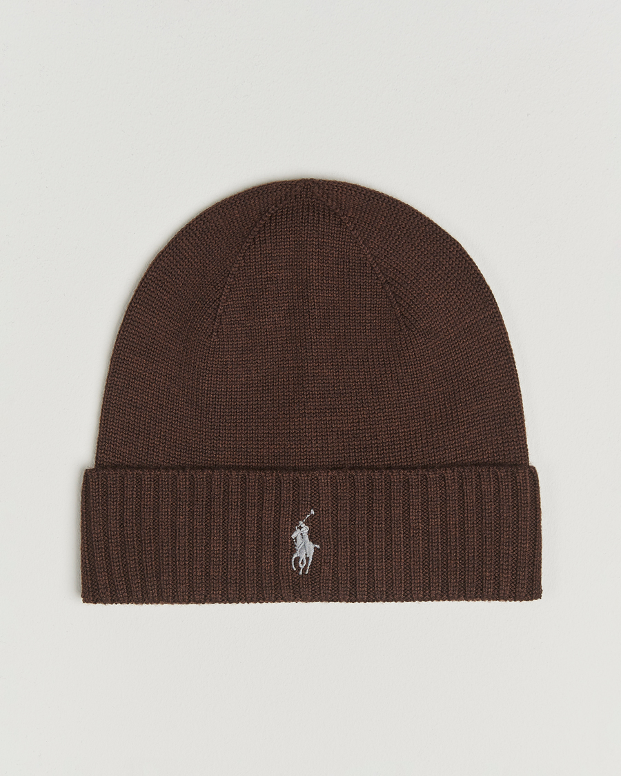 Mies | Polo Ralph Lauren Merino Beanie Brown Melange | Polo Ralph Lauren | Merino Beanie Brown Melange