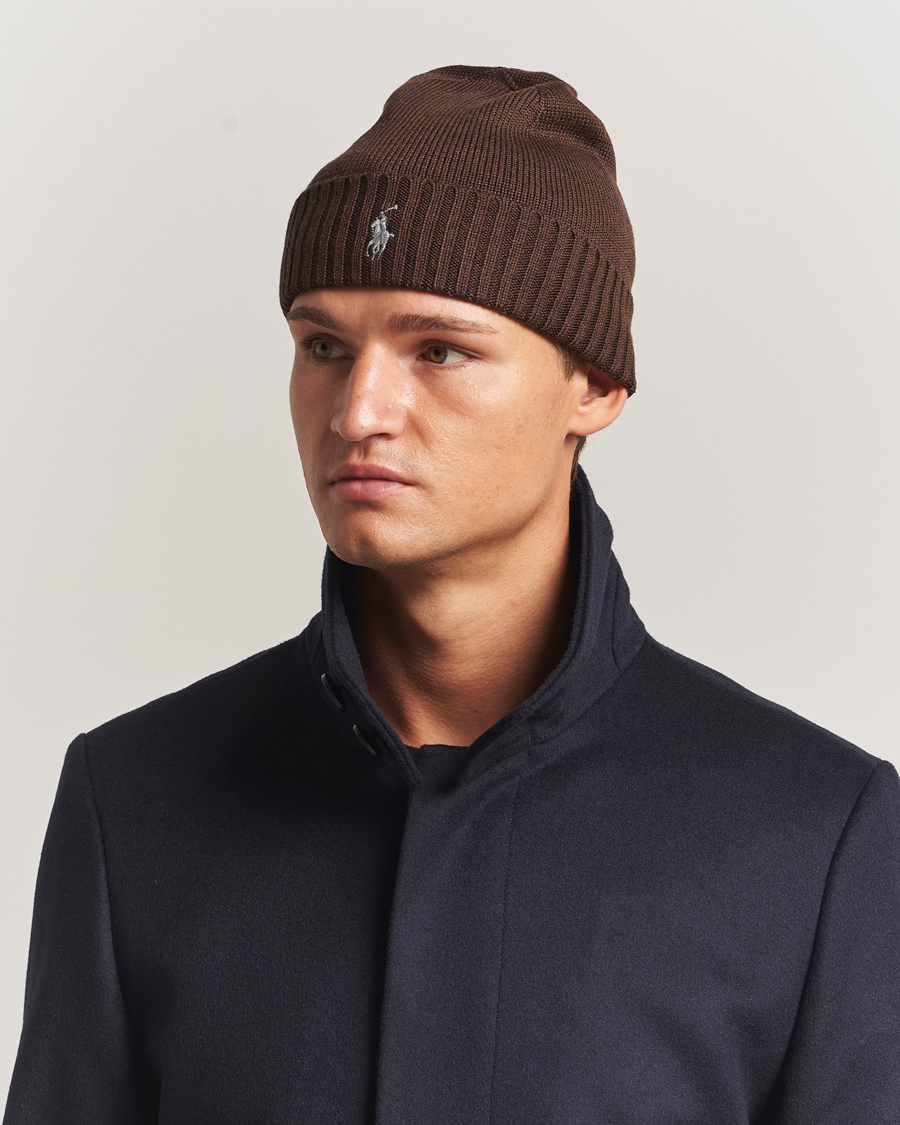 Mies | Polo Ralph Lauren Merino Beanie Brown Melange | Polo Ralph Lauren | Merino Beanie Brown Melange