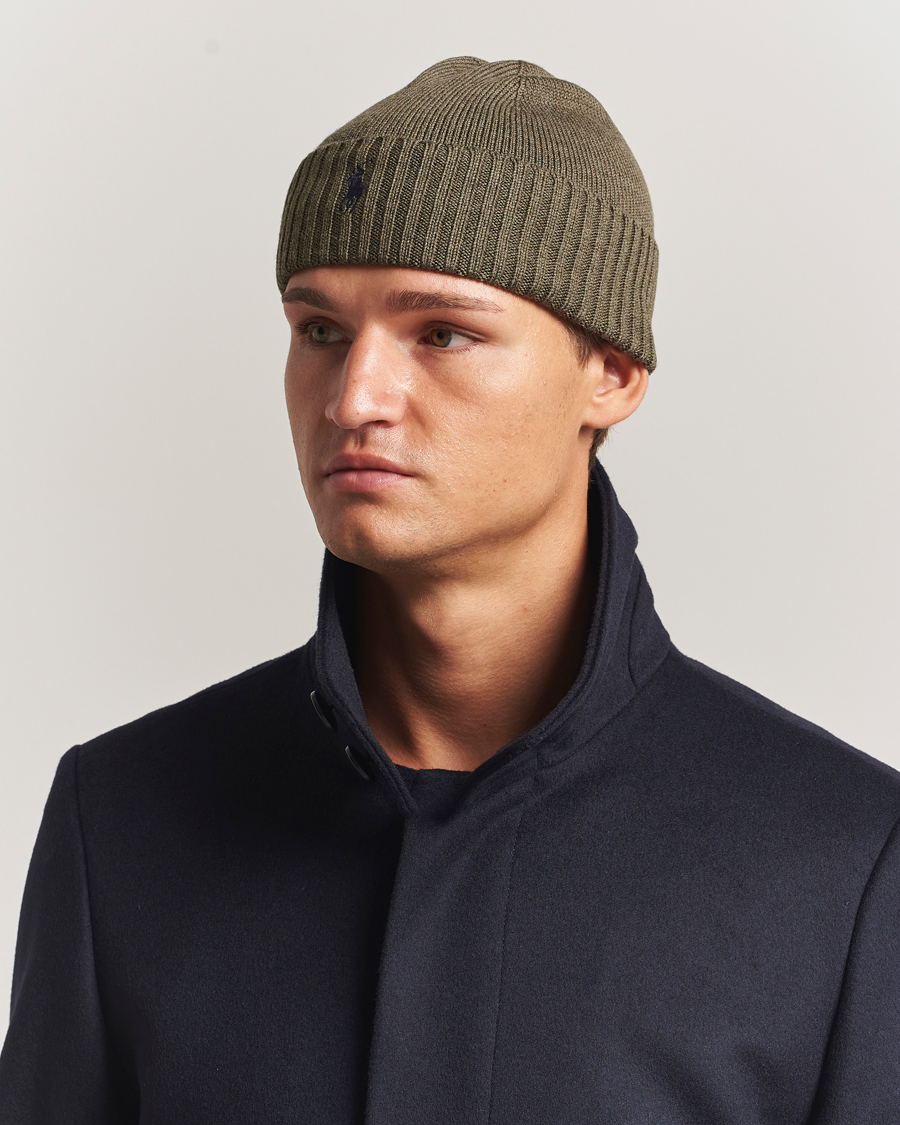 Mies | Pipot | Polo Ralph Lauren | Merino Beanie Light Cargo Olive