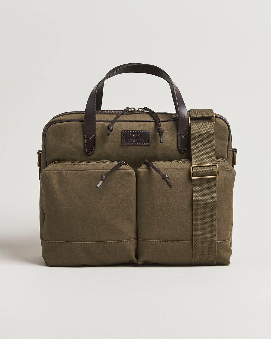 Mies | Polo Ralph Lauren Commuter Canvas Messenger Bag Defender Green/Brown | Polo Ralph Lauren | Commuter Canvas Messenger Bag Defender Green/Brown