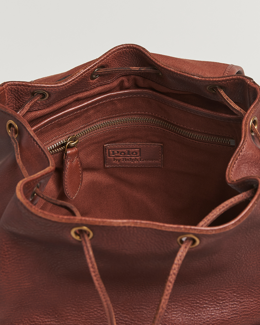 Mies | Polo Ralph Lauren Washed Heritage Leather Backpack British Tan | Polo Ralph Lauren | Washed Heritage Leather Backpack British Tan