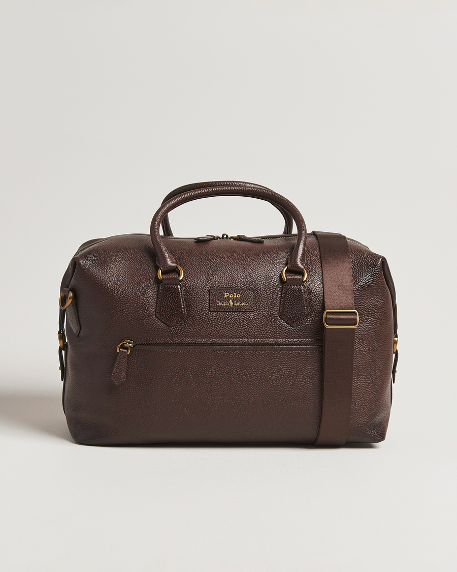 Mies | Laukut | Polo Ralph Lauren | Pebble Leather Duffle Bag Dark Brown