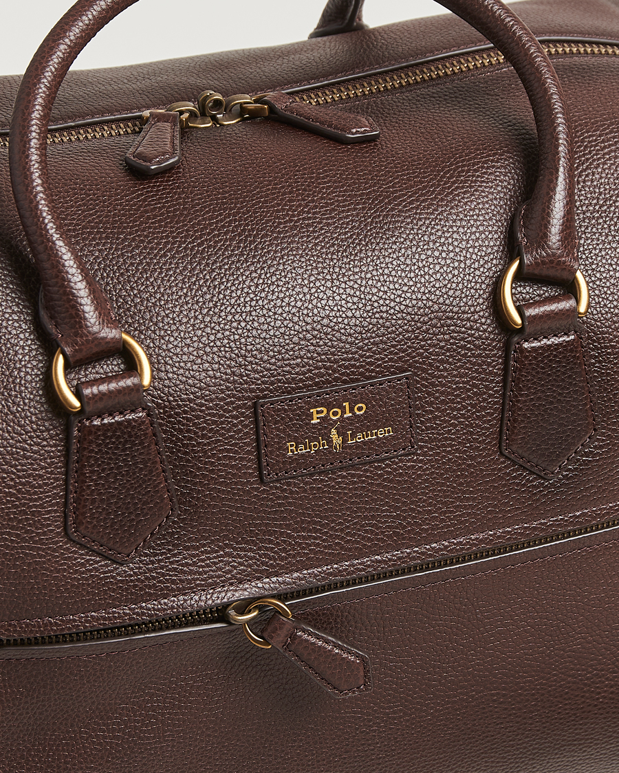 Mies | Laukut | Polo Ralph Lauren | Pebble Leather Duffle Bag Dark Brown