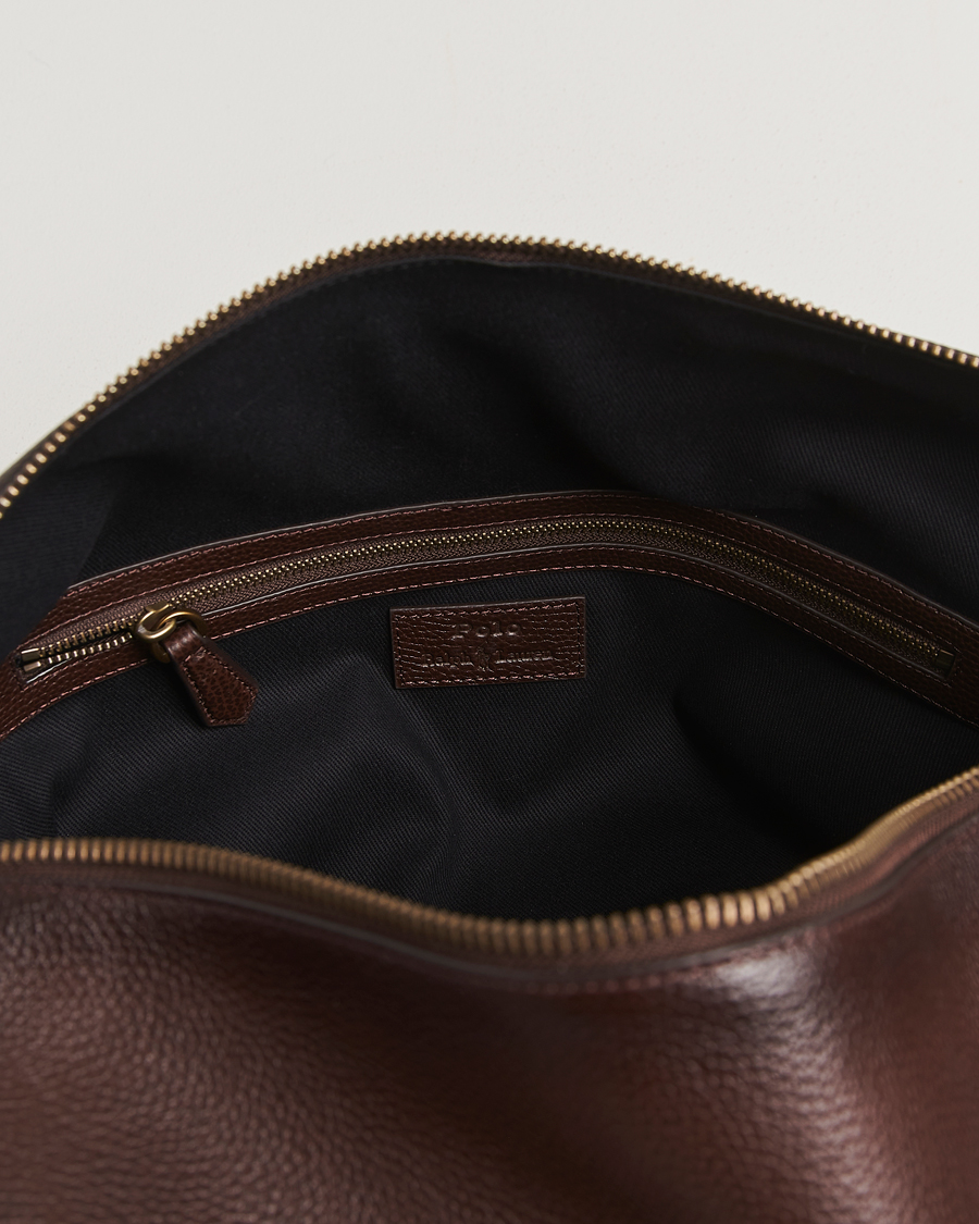 Mies | Laukut | Polo Ralph Lauren | Pebble Leather Duffle Bag Dark Brown