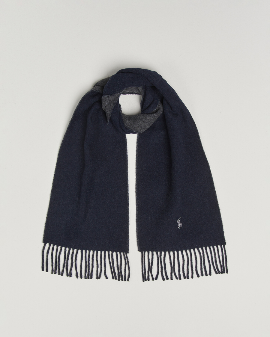 Mies | Polo Ralph Lauren Reversible Wool Scarf Navy/Charcoal | Polo Ralph Lauren | Reversible Wool Scarf Navy/Charcoal