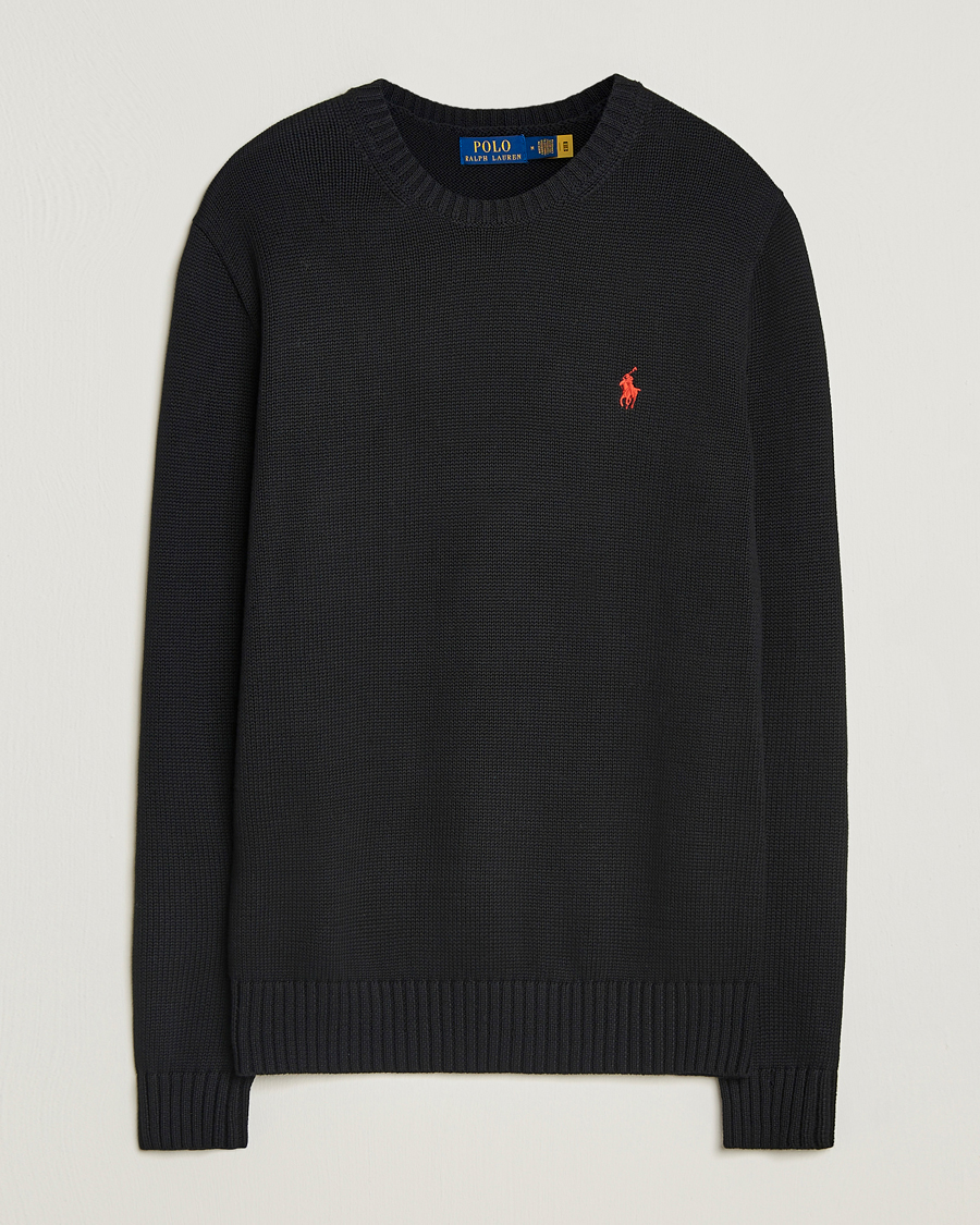 Mies | Puserot | Polo Ralph Lauren | Cotton Crew Neck Sweater Polo Black