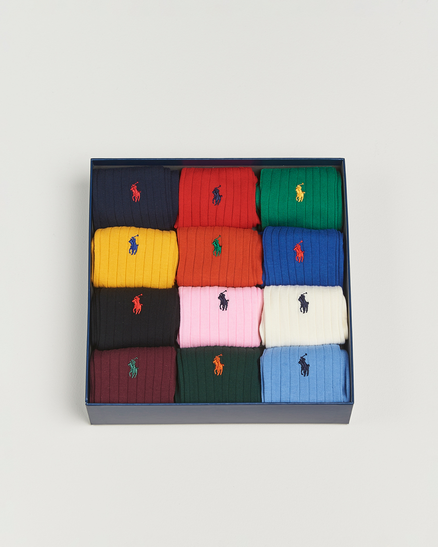 Mies | Alusvaatteet | Polo Ralph Lauren | 12-Pack Egyptian Rib Cotton Crew Socks Multicolor