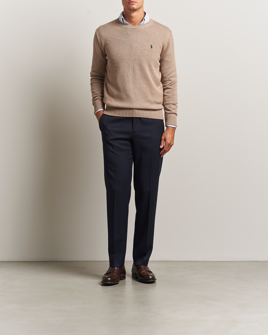 Mies | Puserot | Polo Ralph Lauren | Cotton Crew Neck Sweater Bronze Melange