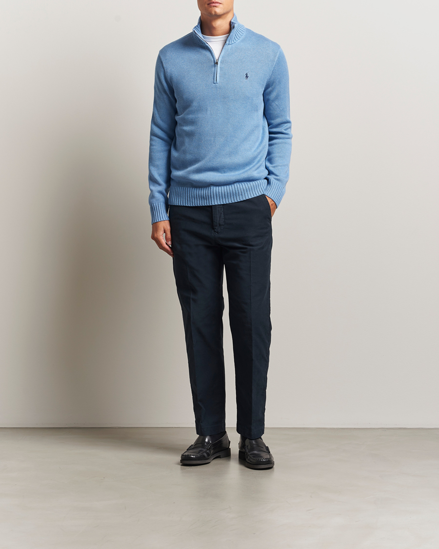 Mies | Puserot | Polo Ralph Lauren | Cotton Pullover Half Zip Soft Royal Heather