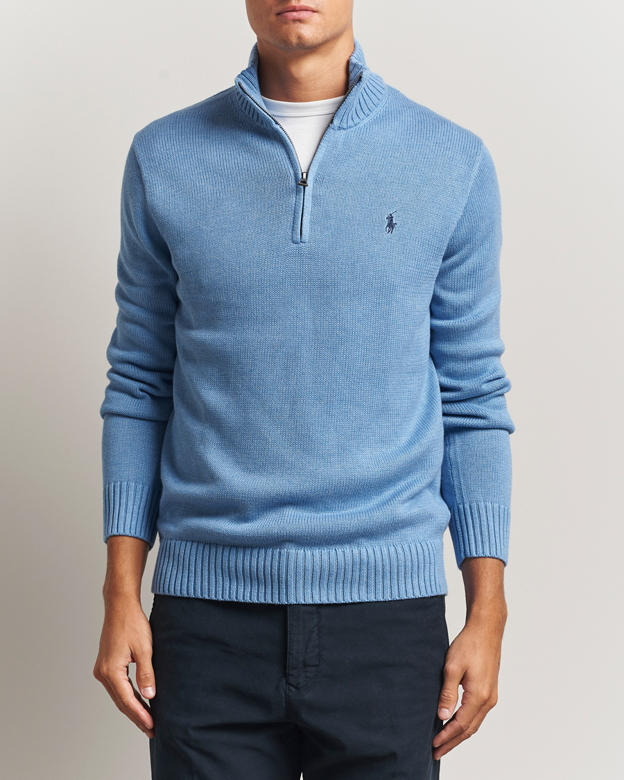 Mies | Puserot | Polo Ralph Lauren | Cotton Pullover Half Zip Soft Royal Heather