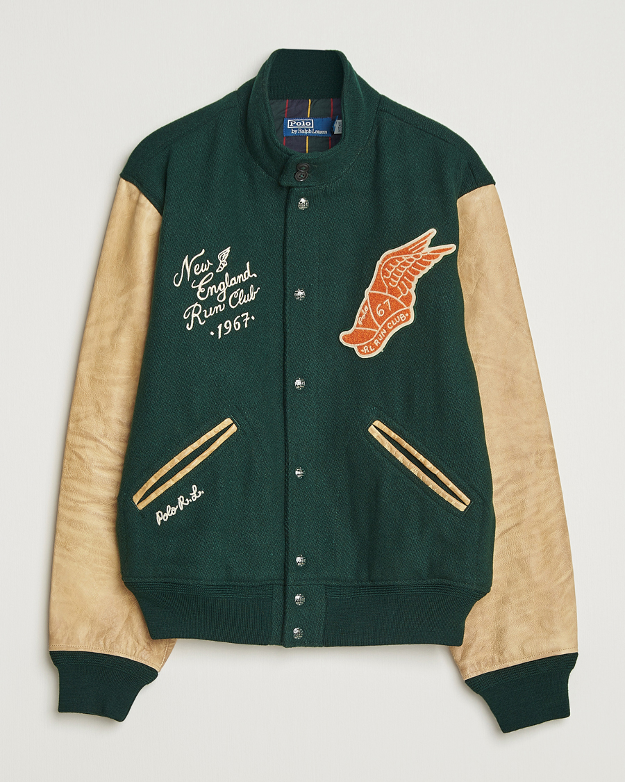Mies | Takit | Polo Ralph Lauren | Varsity Wool/Leather Bomber Jacket Churchill Green