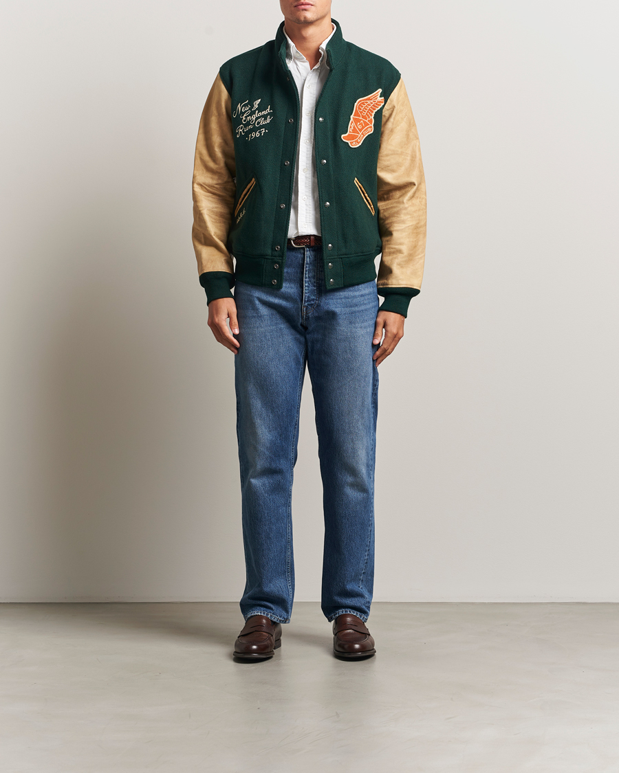 Mies | Takit | Polo Ralph Lauren | Varsity Wool/Leather Bomber Jacket Churchill Green