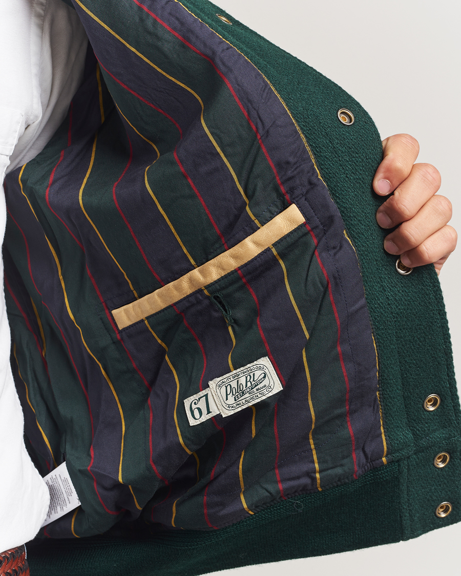 Mies | Takit | Polo Ralph Lauren | Varsity Wool/Leather Bomber Jacket Churchill Green