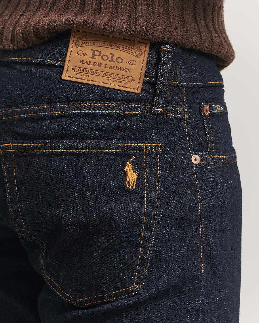 Mies | Farkut | Polo Ralph Lauren | Parkside Rinse Stretch Straight Jeans Dark Blue
