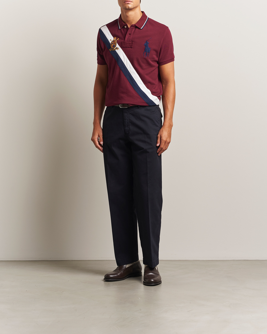 Mies | Pikeet | Polo Ralph Lauren | Diagonal Stripe Big Pony Polo Classic Wine