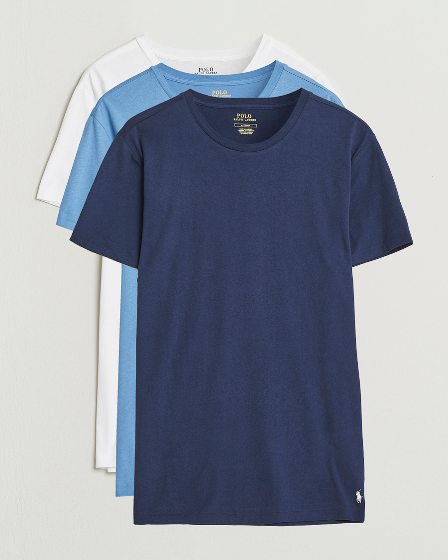 Mies | T-paidat | Polo Ralph Lauren | 3-Pack Crew Neck T-Shirt Blue/White/Navy