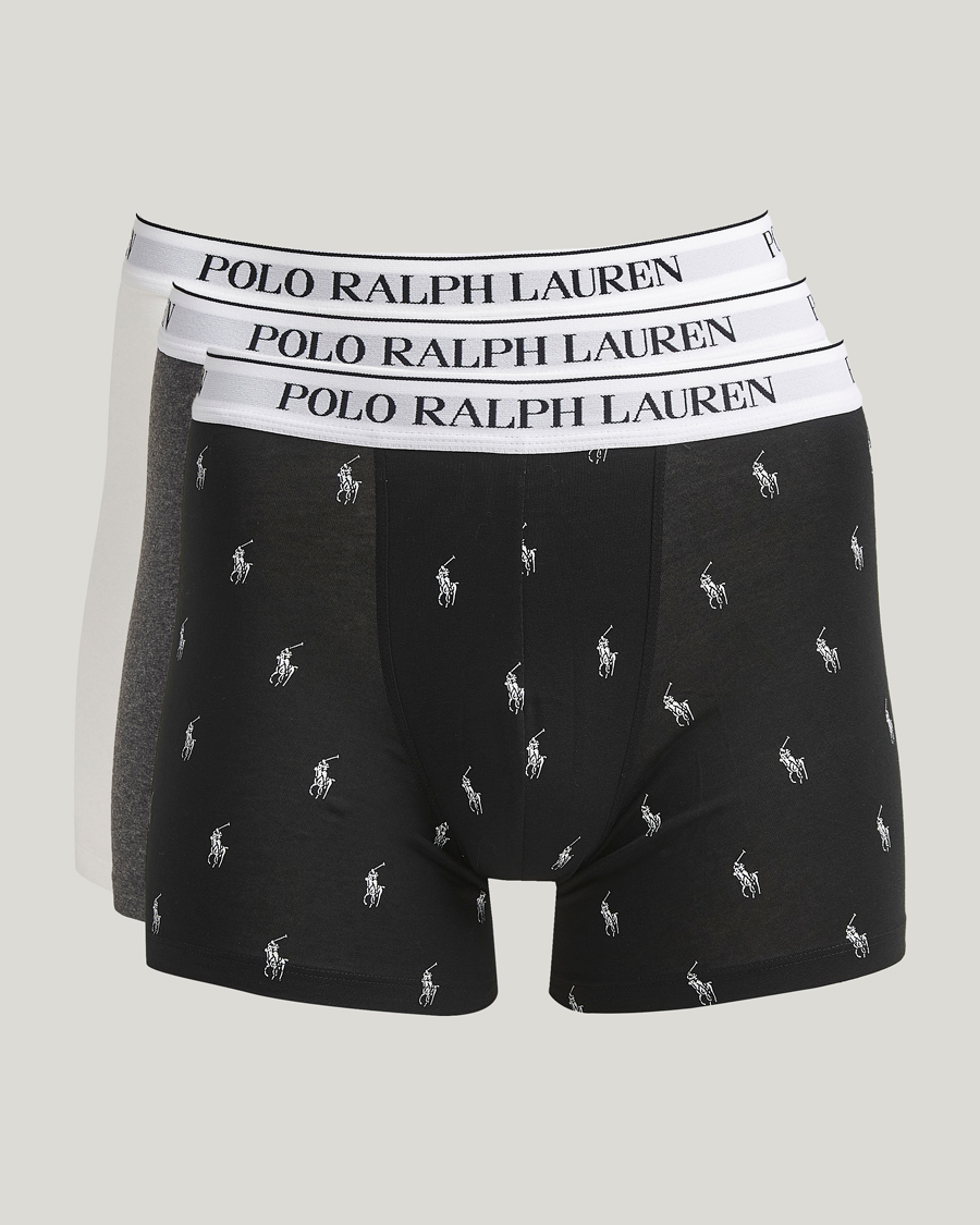 Mies | Alusvaatteet | Polo Ralph Lauren | 3-Pack Boxer Brief Black/Grey/White