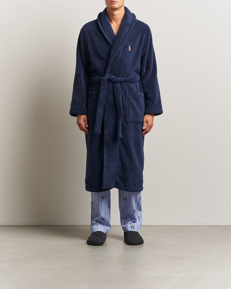 Mies | Yöpuvut ja kylpytakit | Polo Ralph Lauren | Cotton Terry Logo Robe Cruise Navy
