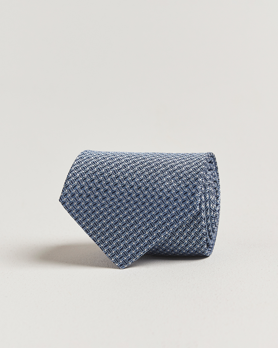 Mies | Stenströms Woven Silk Tie 7,5cm Navy | Stenströms | Woven Silk Tie 7,5cm Navy