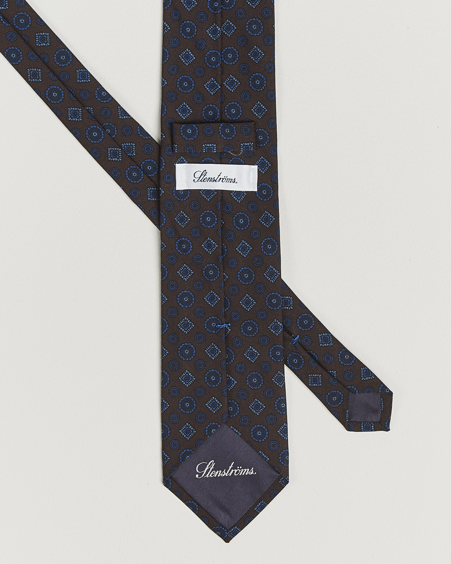 Mies | Stenströms Woven Wool Tie 7,5cm Brown | Stenströms | Woven Wool Tie 7,5cm Brown