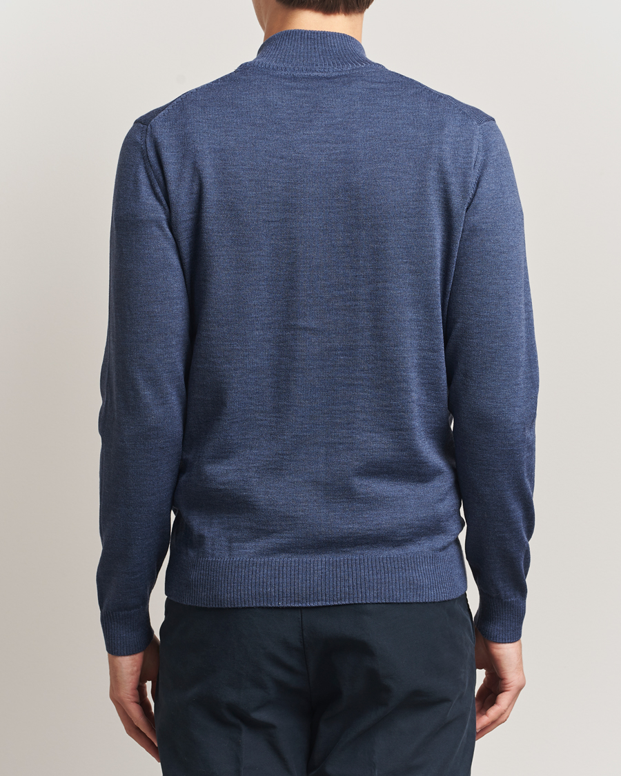 Mies | Puserot | Stenströms | Merino Full Zip Denim Blue