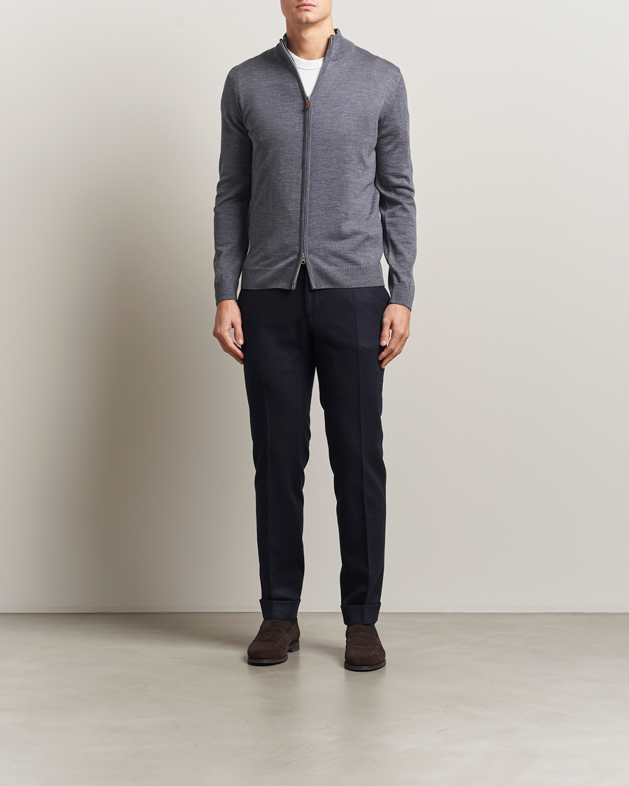 Mies | Puserot | Stenströms | Merino Full Zip Grey