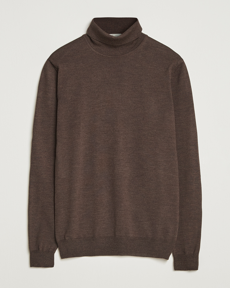 Mies | Puserot | Stenströms | Merino Rollneck Dark Brown