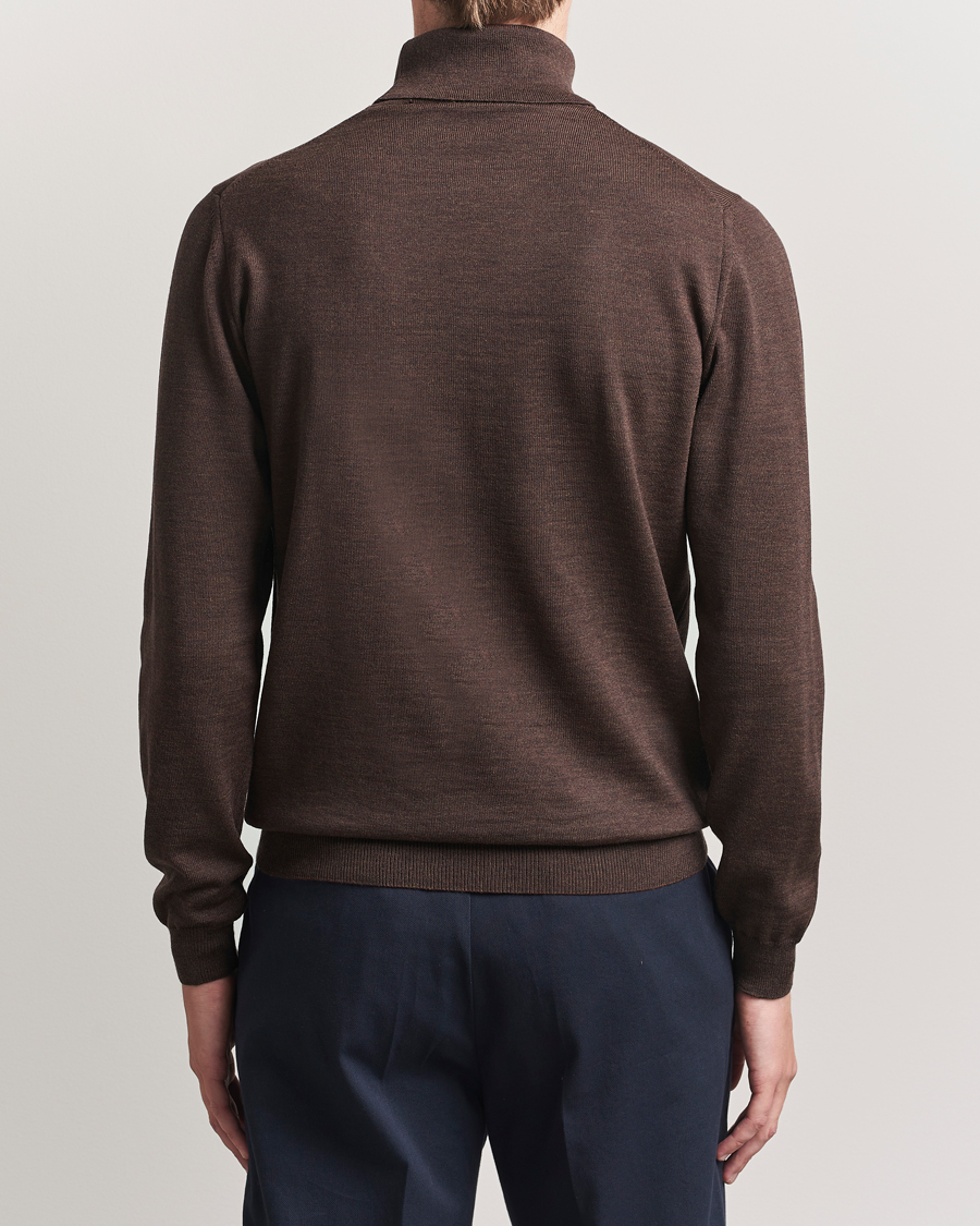 Mies | Puserot | Stenströms | Merino Rollneck Dark Brown