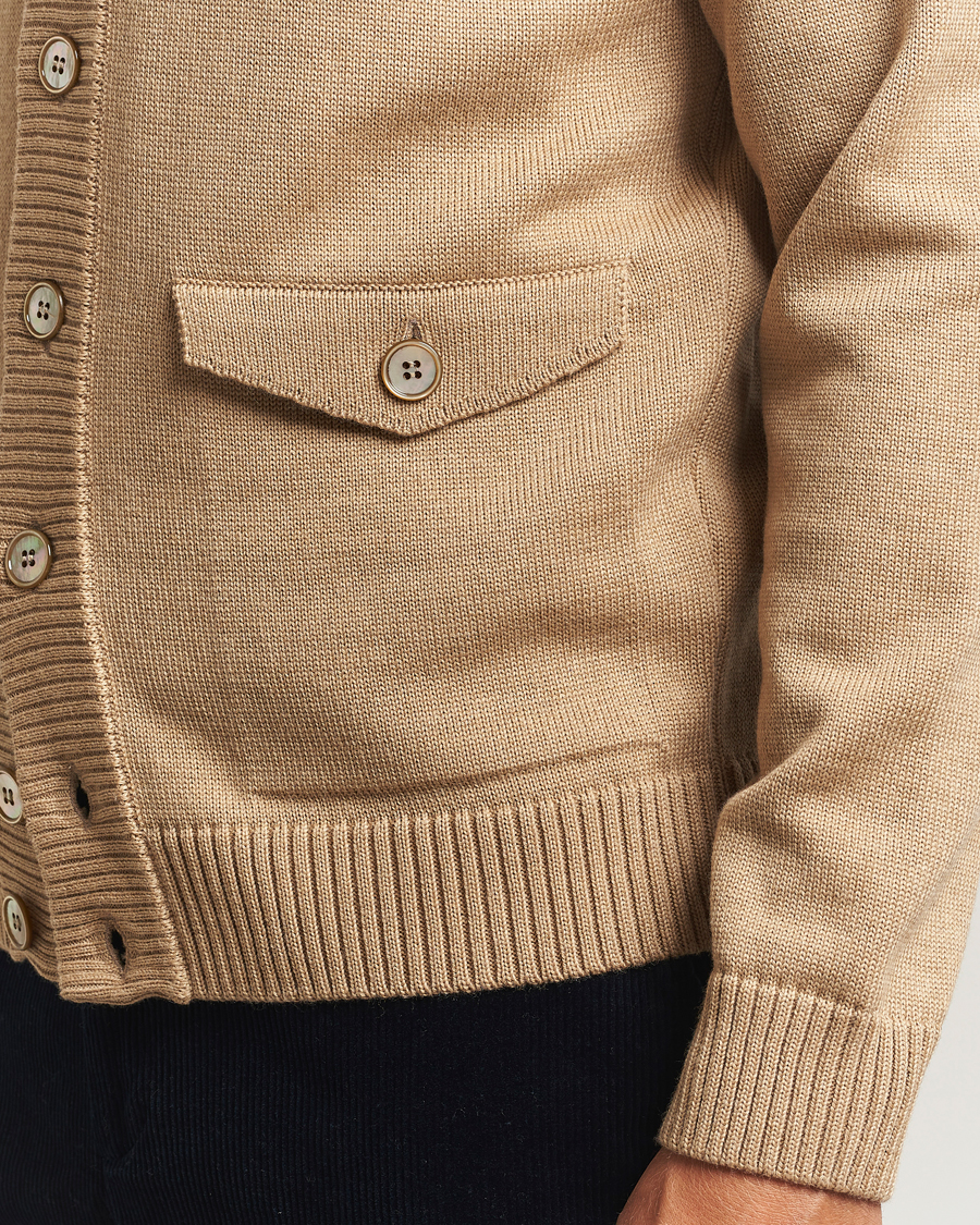 Mies | Puserot | Stenströms | Chunky Knitted Merino Cardigan Beige