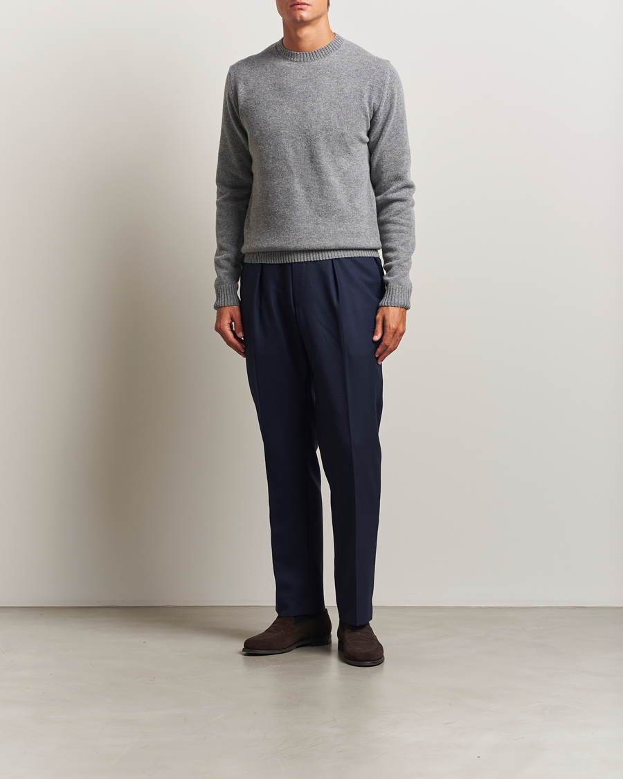 Mies | Puserot | Stenströms | Brushed Merino Crew Neck Grey
