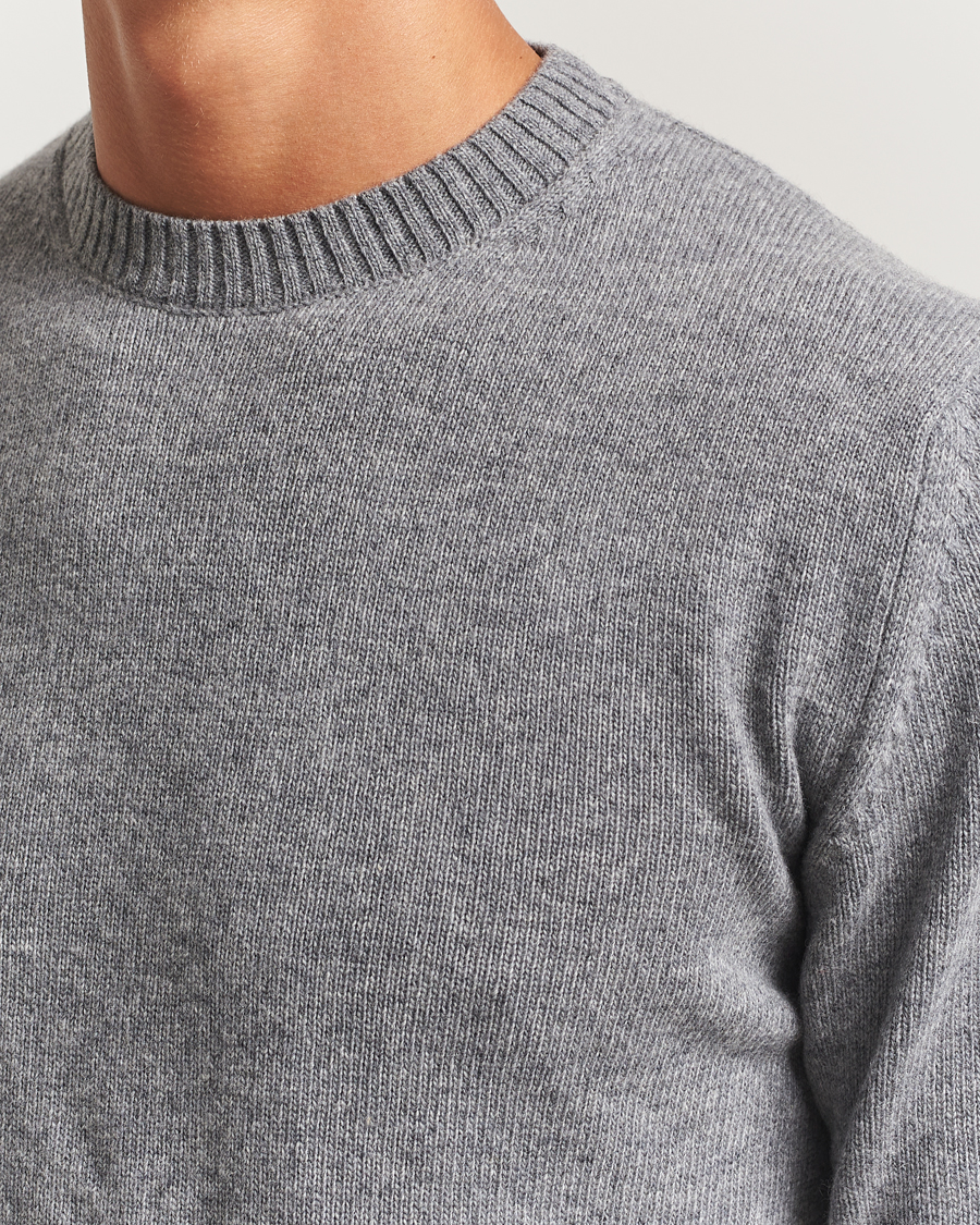 Mies | Puserot | Stenströms | Brushed Merino Crew Neck Grey
