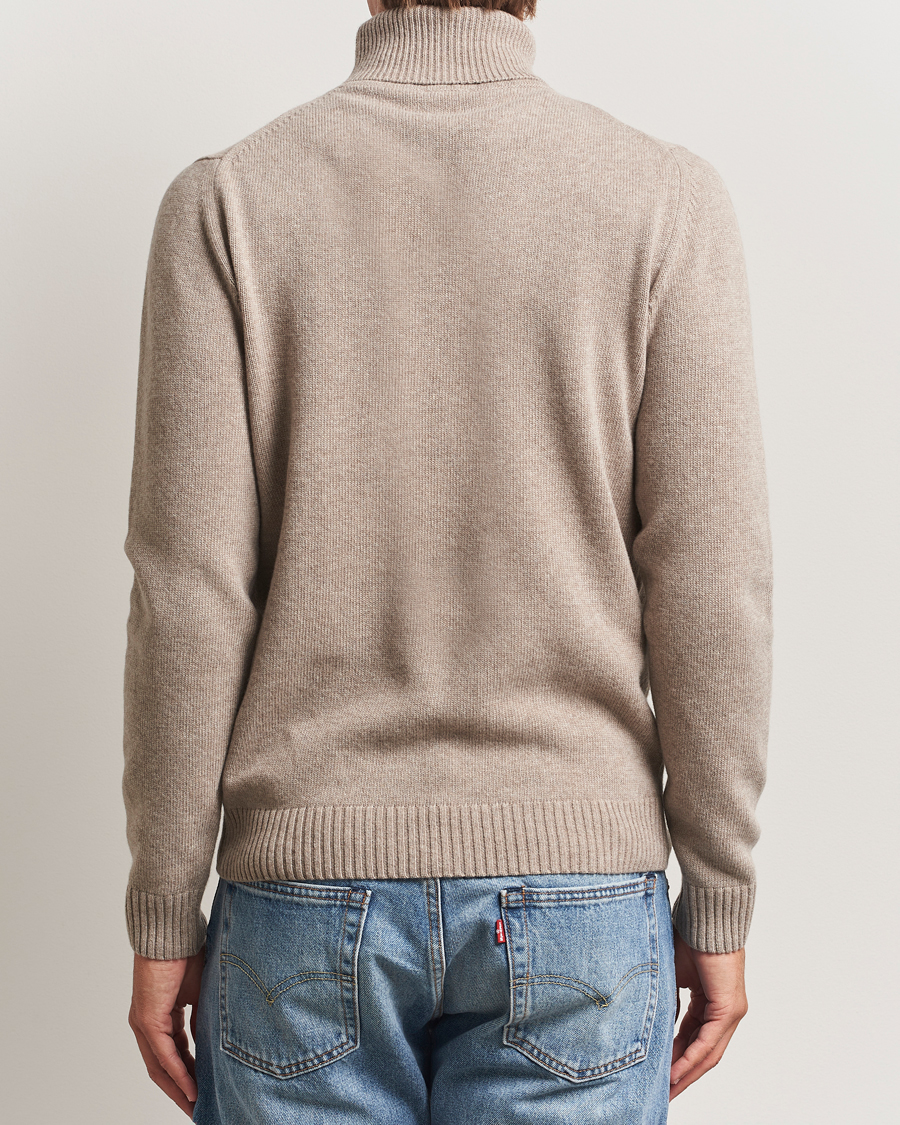 Mies | Puserot | Stenströms | Brushed Merino Rollneck Light Brown
