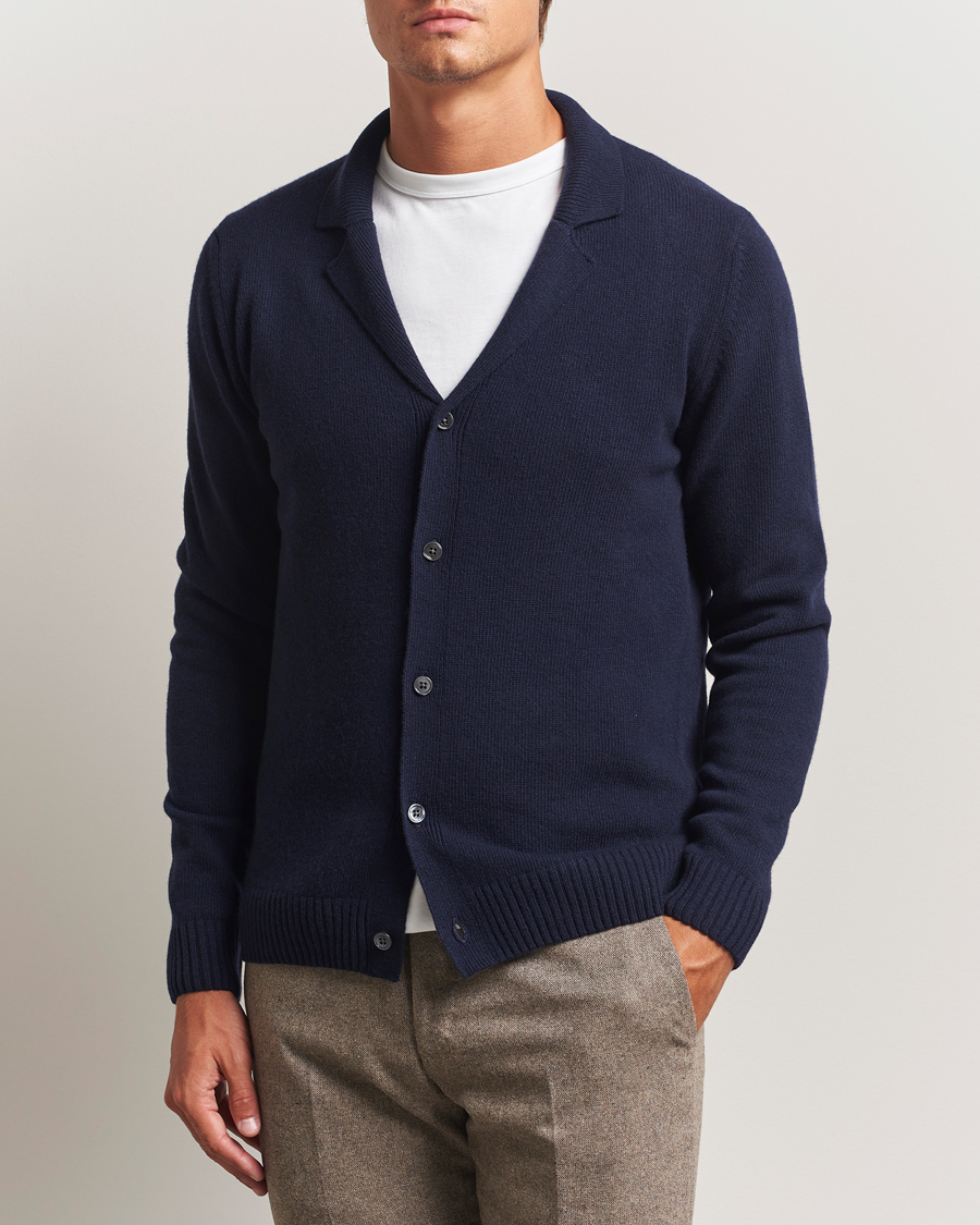 Mies | Puserot | Stenströms | Brushed Merino Cardigan Navy