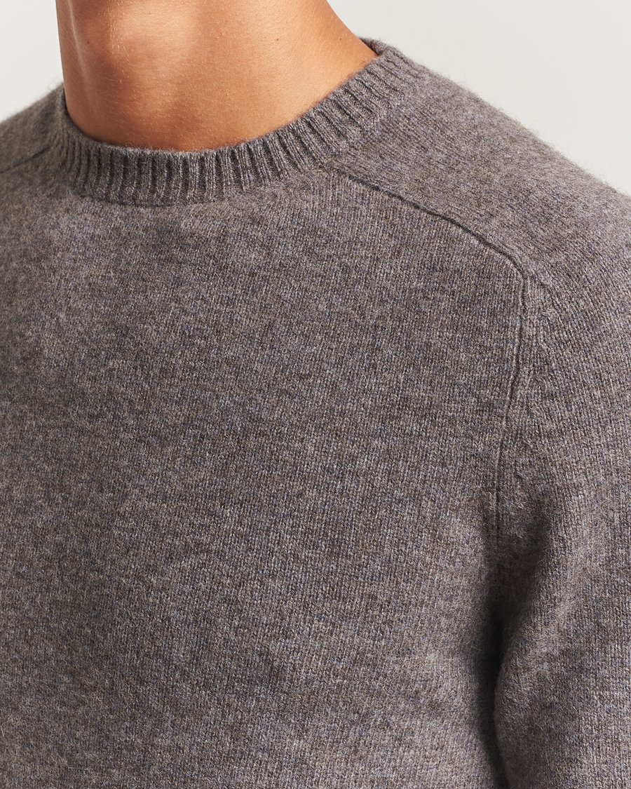 Mies | Puserot | Stenströms | Knitted Yak/Merino Crew Neck Grey