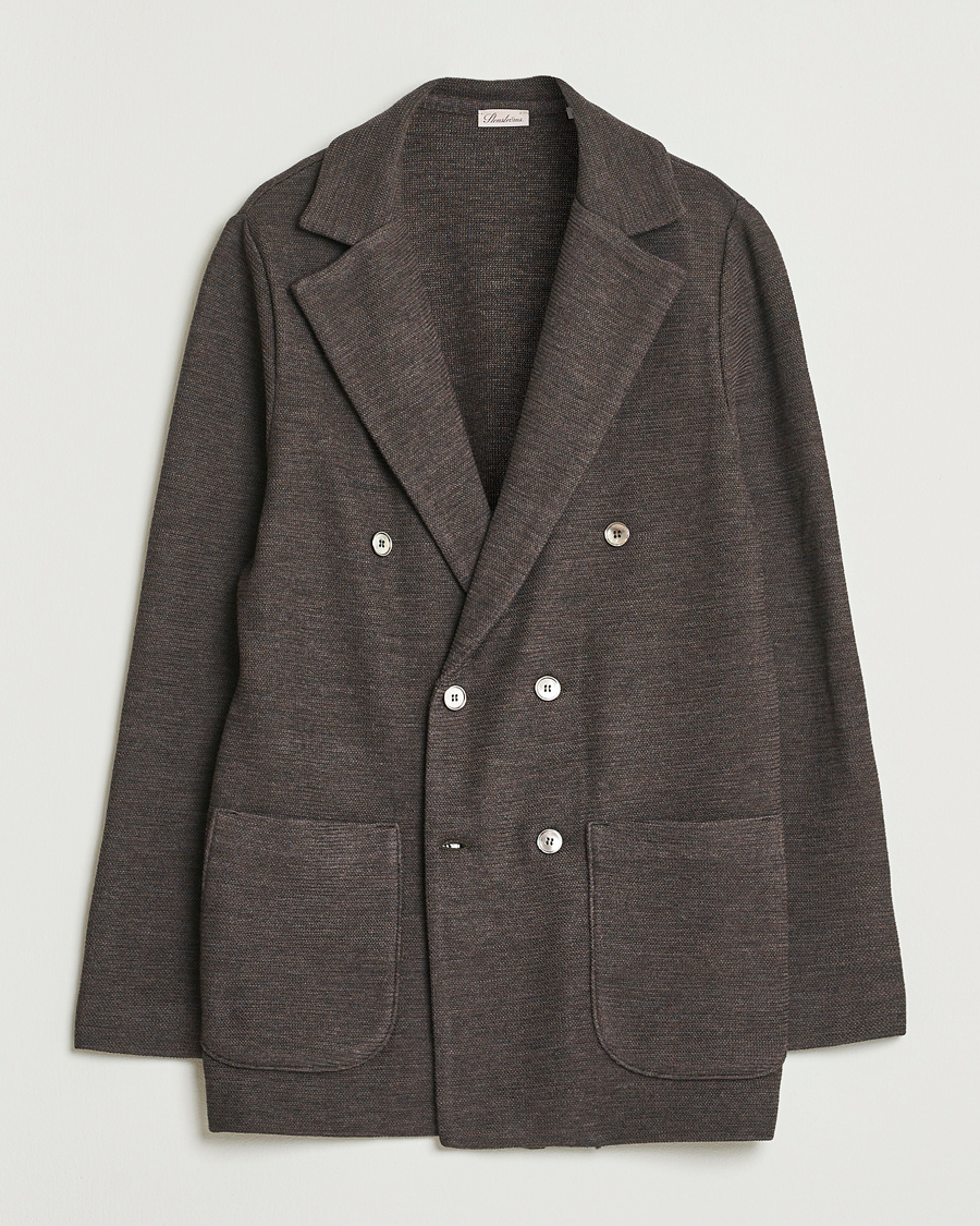Mies | Pikkutakit | Stenströms | Milano Knitted DB Textured Blazer Dark Brown
