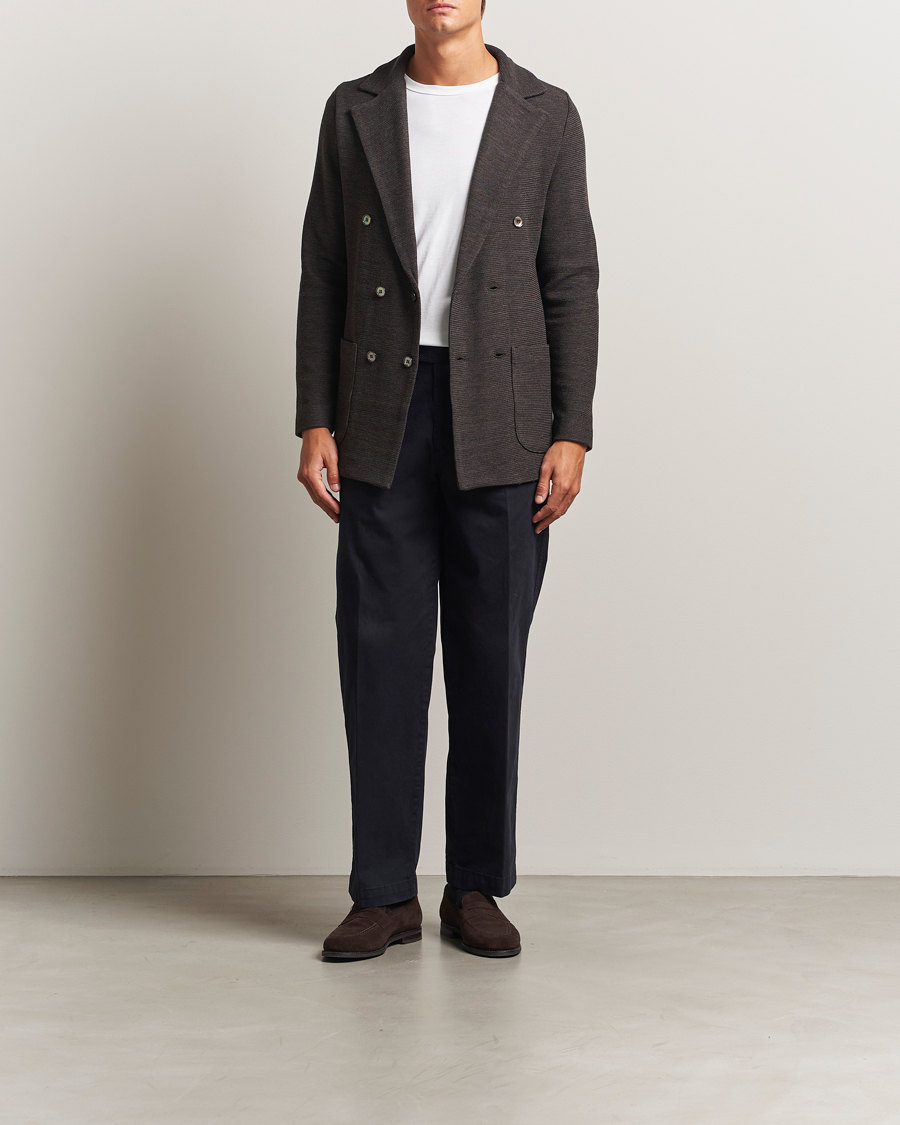 Mies | Pikkutakit | Stenströms | Milano Knitted DB Textured Blazer Dark Brown
