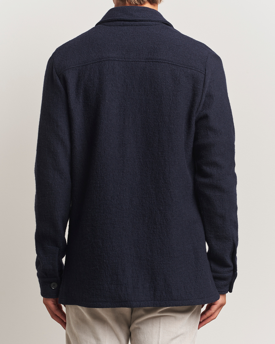 Mies | Kauluspaidat | Stenströms | Felted Wool Overshirt Navy