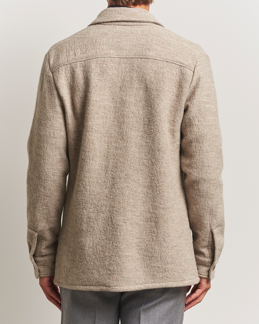 Mies | Kauluspaidat | Stenströms | Felted Wool Overshirt Beige