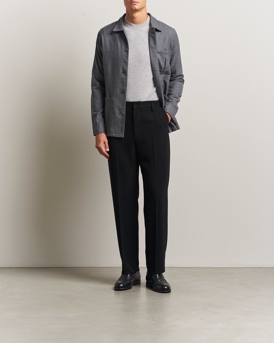 Mies | Kauluspaidat | Stenströms | Wool Overshirt Grey