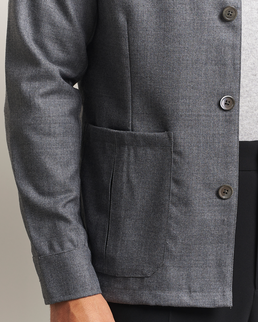 Mies | Kauluspaidat | Stenströms | Wool Overshirt Grey