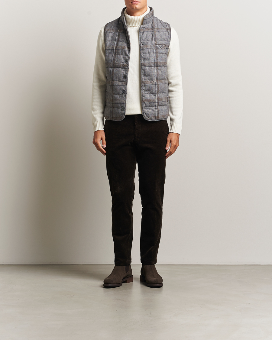 Mies | Ulkoliivit | Stenströms | Check Wool Padded Vest Grey