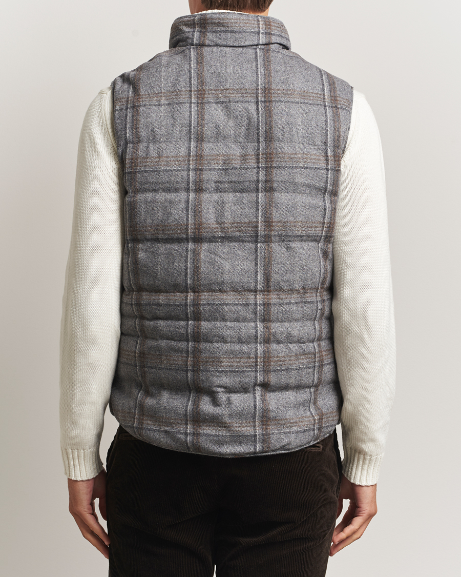 Mies | Ulkoliivit | Stenströms | Check Wool Padded Vest Grey