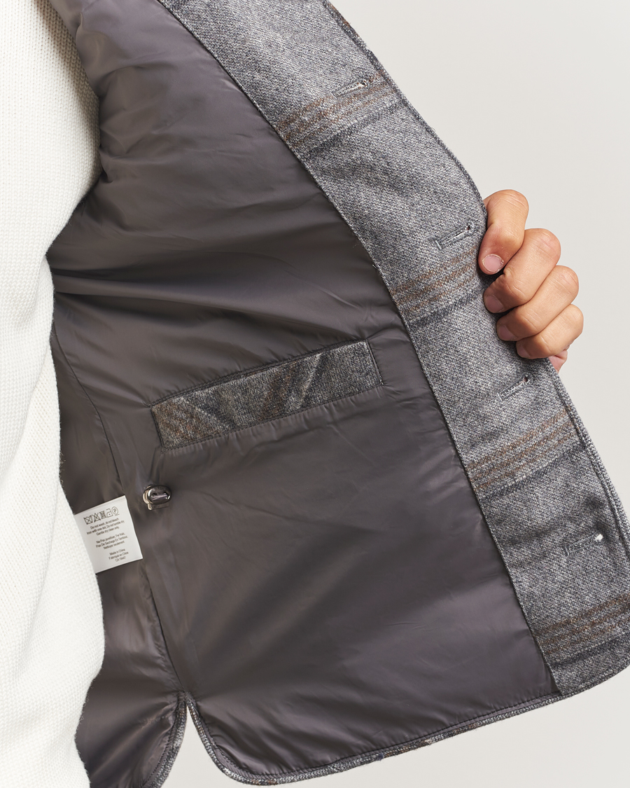 Mies | Ulkoliivit | Stenströms | Check Wool Padded Vest Grey