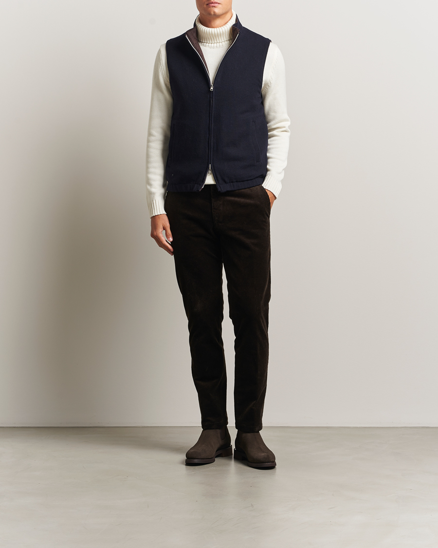 Mies | Ulkoliivit | Stenströms | Reversible Wool Vest Navy